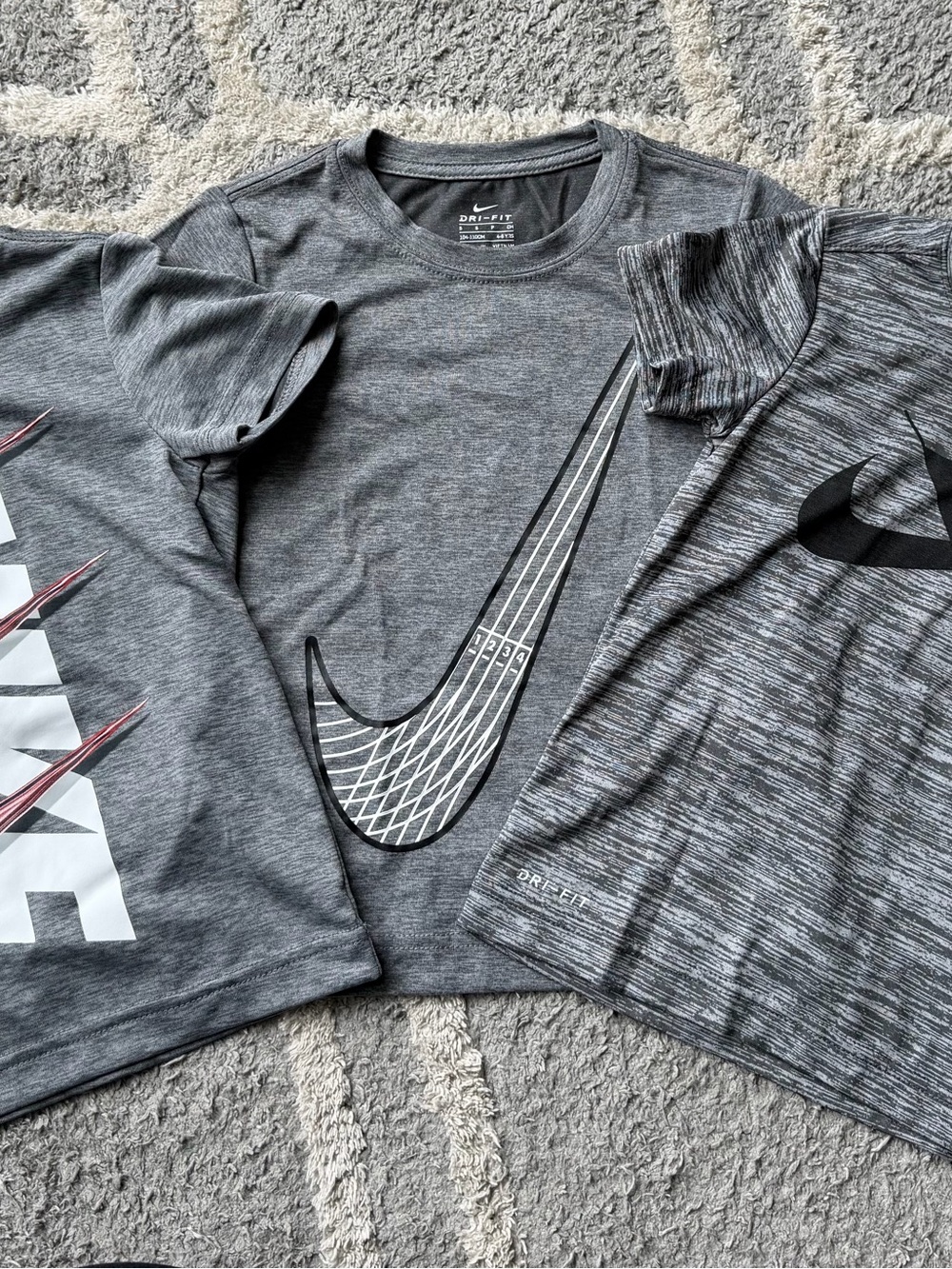 Nike Heather Grey Graphic Swoosh Tee